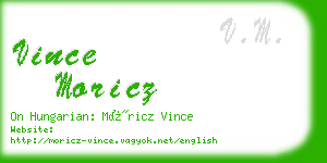 vince moricz business card